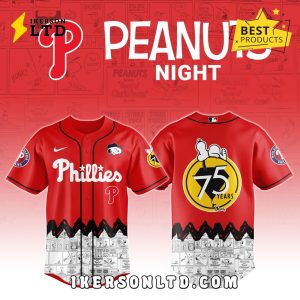 Philadelphia Phillies x Peanuts Night Baseball Jersey 2025
