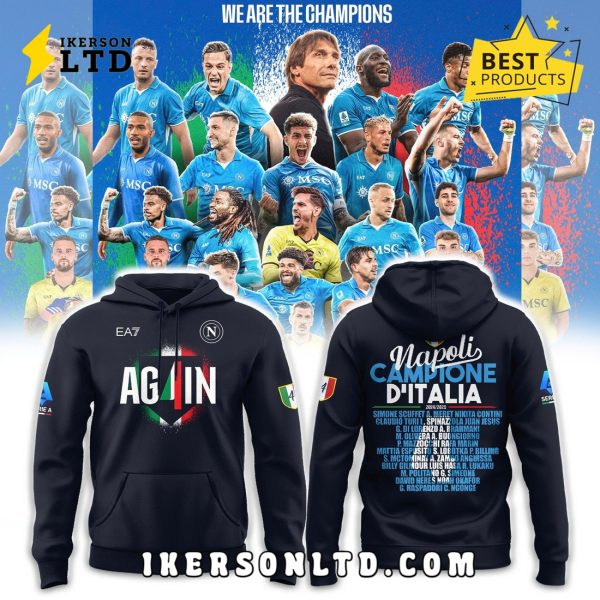 SSC Napoli Campioni d’Italia 2024 2025 Black Hoodie