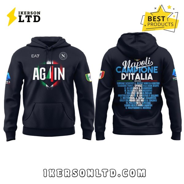 SSC Napoli Campioni d’Italia 2024 2025 Black Hoodie