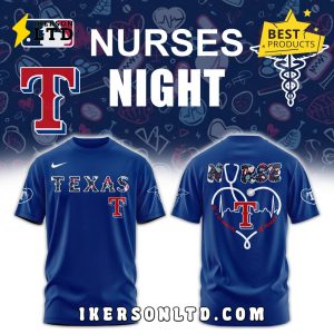 Texas Rangers 2025 Nurses Night Navy Hoodie