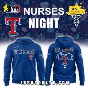 Texas Rangers 2025 Nurses Night Navy Hoodie, Long Pants