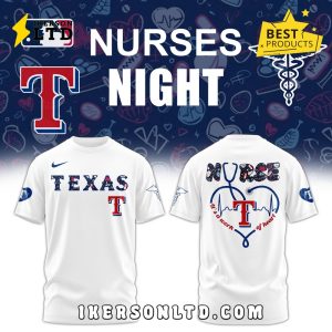 Texas Rangers 2025 Nurses Night White Hoodie