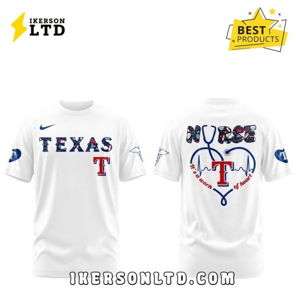 Texas Rangers 2025 Nurses Night White Hoodie