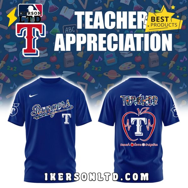 Texas Rangers 2025 Teacher Night Navy Hoodie