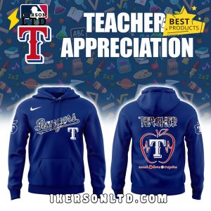 Texas Rangers 2025 Teacher Night Navy Hoodie, Long Pants