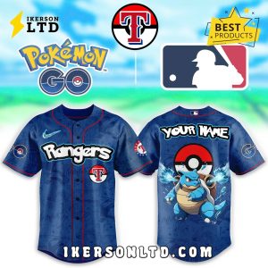 Texas Rangers x Pokemon Go Blastoise Baseball Jersey
