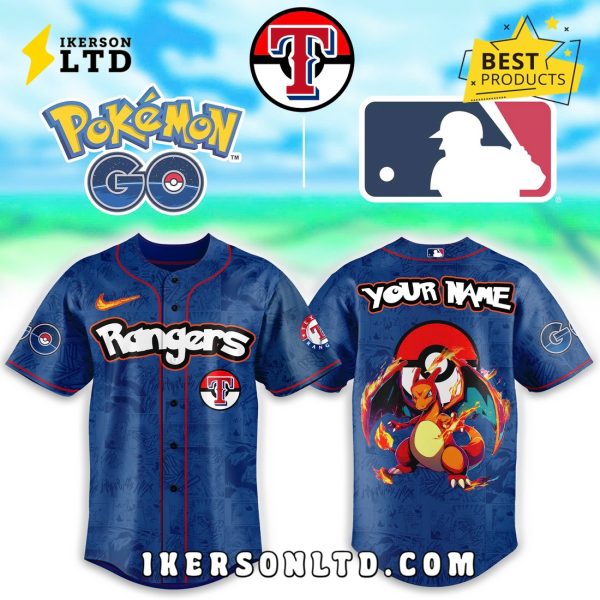 Texas Rangers x Pokemon Go Charizard Baseball Jersey