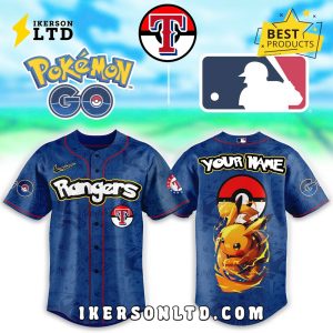 Texas Rangers x Pokemon Go Pikachu Baseball Jersey