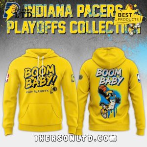 Indiana Pacers Boom Baby 2025 Yellow Hoodie