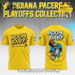 Indiana Pacers Boom Baby 2025 Yellow Hoodie