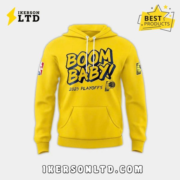 Indiana Pacers Boom Baby 2025 Yellow Hoodie
