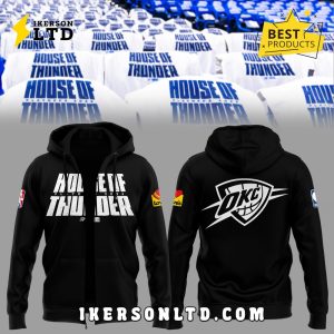 Limited Edition OKC House Of Thunder 2025 Black Zip Hoodie