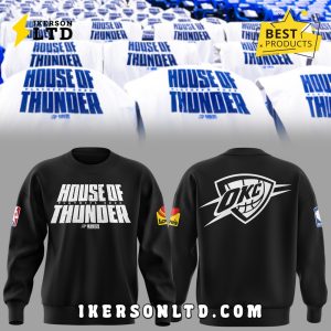 Limited Edition OKC House Of Thunder 2025 Black Zip Hoodie