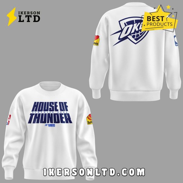 Limited Edition OKC House Of Thunder 2025 White Zip Hoodie