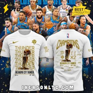 OKC Thunder 2X NBA Champions Signatures Shirt