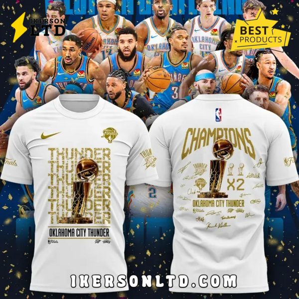 OKC Thunder 2X NBA Champions Signatures Shirt