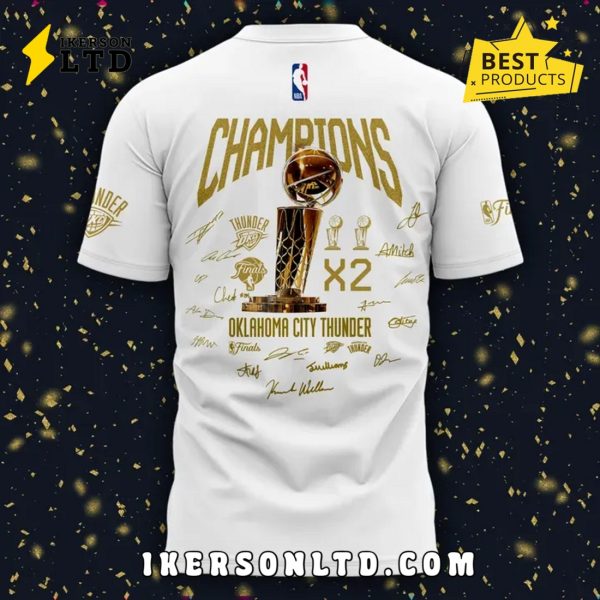 OKC Thunder 2X NBA Champions Signatures Shirt
