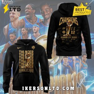 Oklahoma City Thunder 2025 Champions Black Hoodie, Long Pants