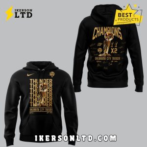 Oklahoma City Thunder 2025 Champions Black Hoodie, Long Pants