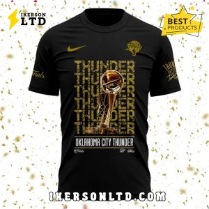 Oklahoma City Thunder 2025 Champions Signatures Black Shirt