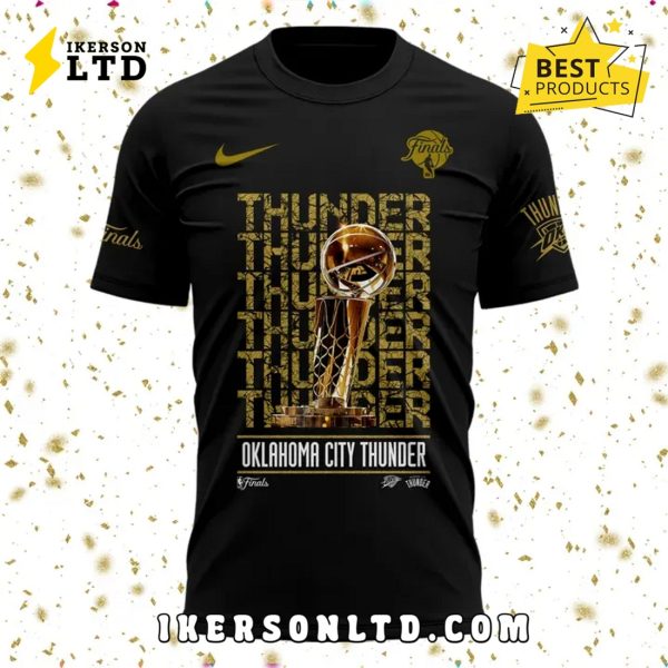 Oklahoma City Thunder 2025 Champions Signatures Black Shirt