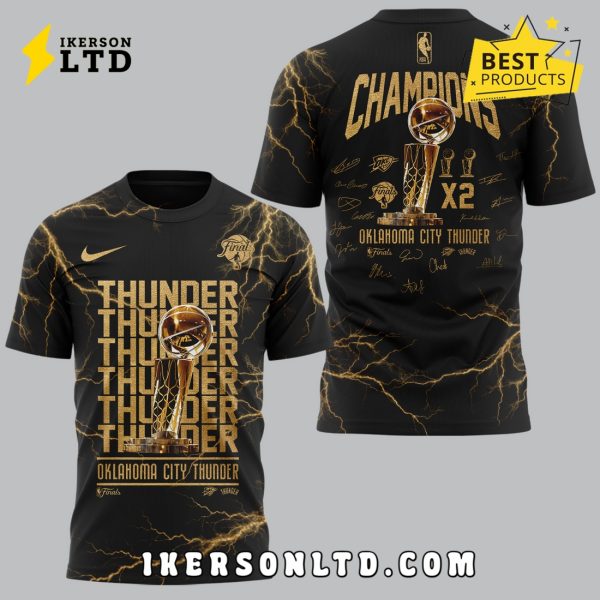 Oklahoma City Thunder 2X Champions Black Shirt
