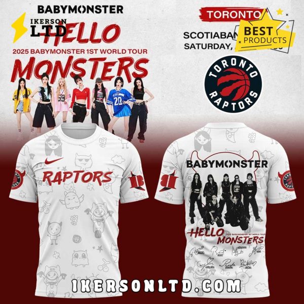 Babymonster 1st World Tour x Raptors White Hoodie 2025
