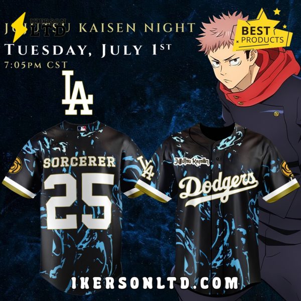 Los Angeles Dodgers x Jujutsu Kaisen Baseball Jersey