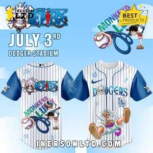 Los Angeles Dodgers x One Piece Night Luffy Gear 5 Jersey