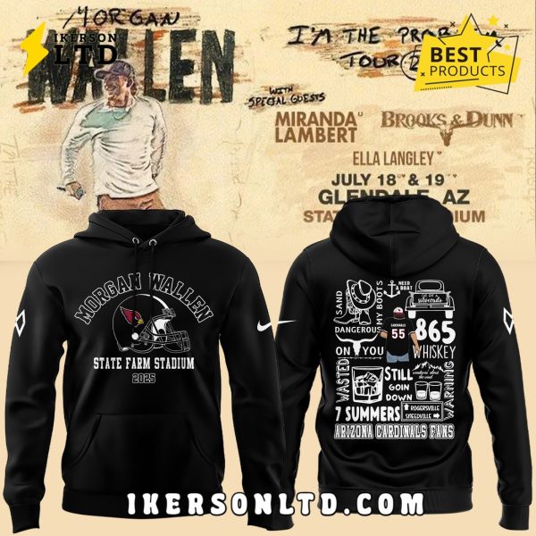 Morgan Wallen x Arizona Cardinals Black Hoodie