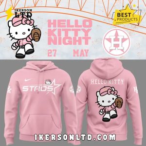 New Houston Astros x Hello Kitty Pink Hoodie 2025