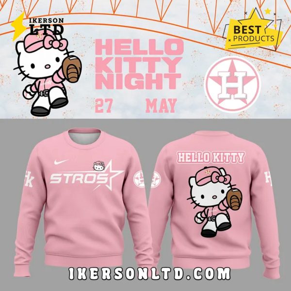 New Houston Astros x Hello Kitty Pink Hoodie 2025