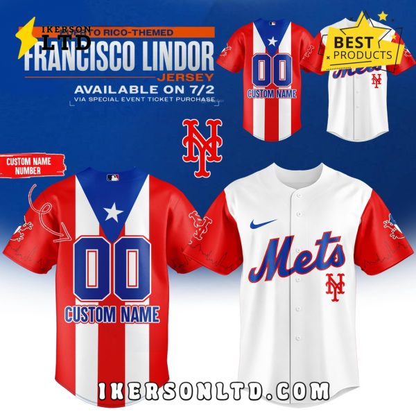 New York Mets x Puerto Rico Themed Francisco Lindor Baseball Jersey