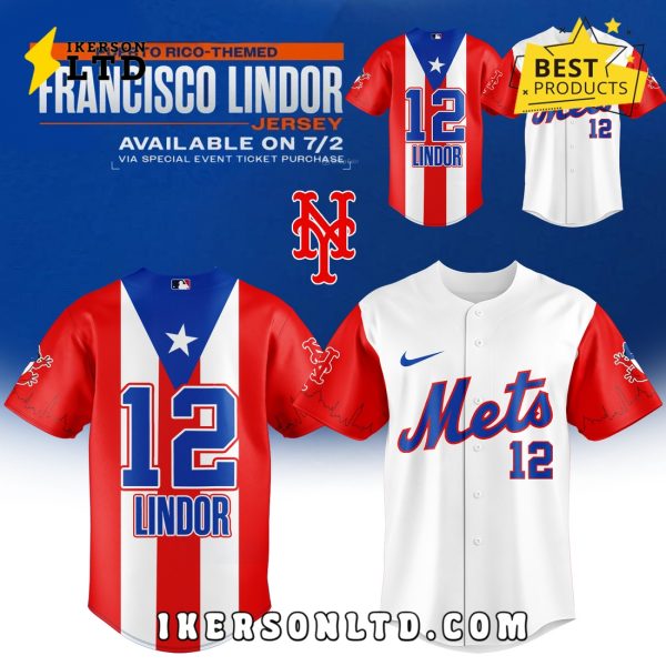 New York Mets x Puerto Rico Themed Francisco Lindor Jersey