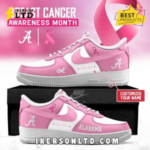 Alabama Crimson Tide x Breast Cancer Air Force 1 Sneakers Alabama Crimson Tide x Breast Cancer Air Force 1 Sneakers