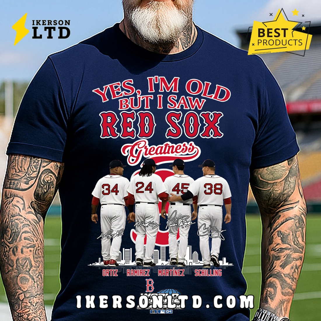 Boston Red Sox David Ortiz Manny Ramirez Pedro Martínez Curt Schilling T-Shirt Boston Red Sox David Ortiz Manny Ramirez Pedro Martínez Curt Schilling T-Shirt