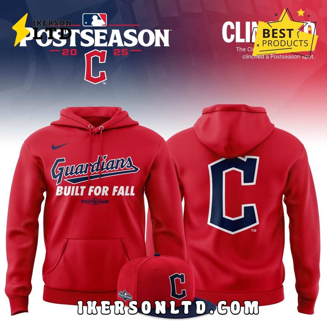 Cleveland Guardians 2025 MLB Postseason Special Hoodie, Long Pants Cleveland Guardians 2025 MLB Postseason Special Hoodie, Long Pants