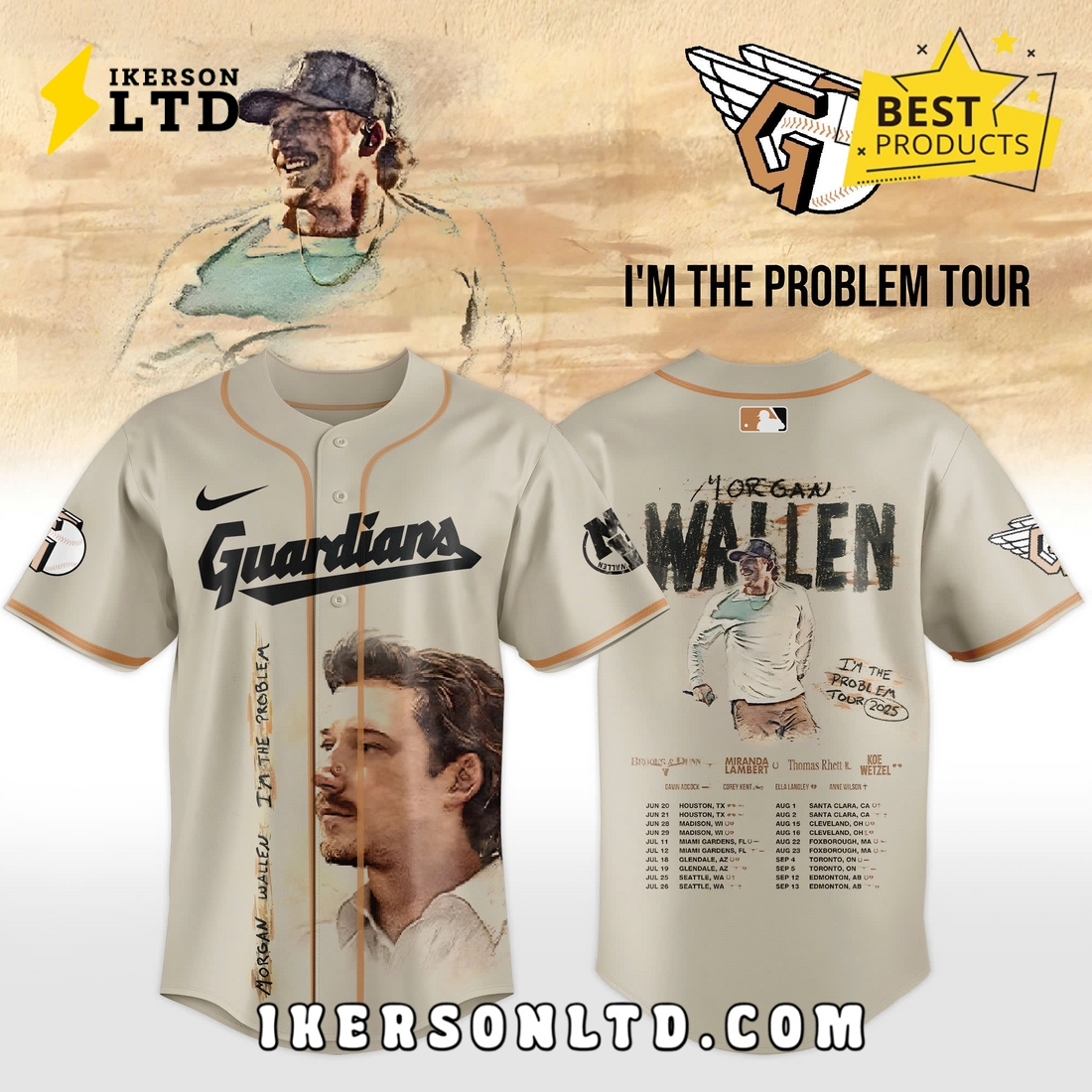 Cleveland Guardians MLB x Morgan Wallen Tour Limited 2025 Jersey Cleveland Guardians MLB x Morgan Wallen Tour Limited 2025 Jersey