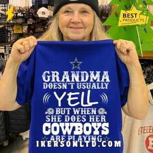 Dallas Cowboys Grandma Doesn’t Usaually Yell Tee Shirt Dallas Cowboys Grandma Doesn’t Usaually Yell Tee Shirt