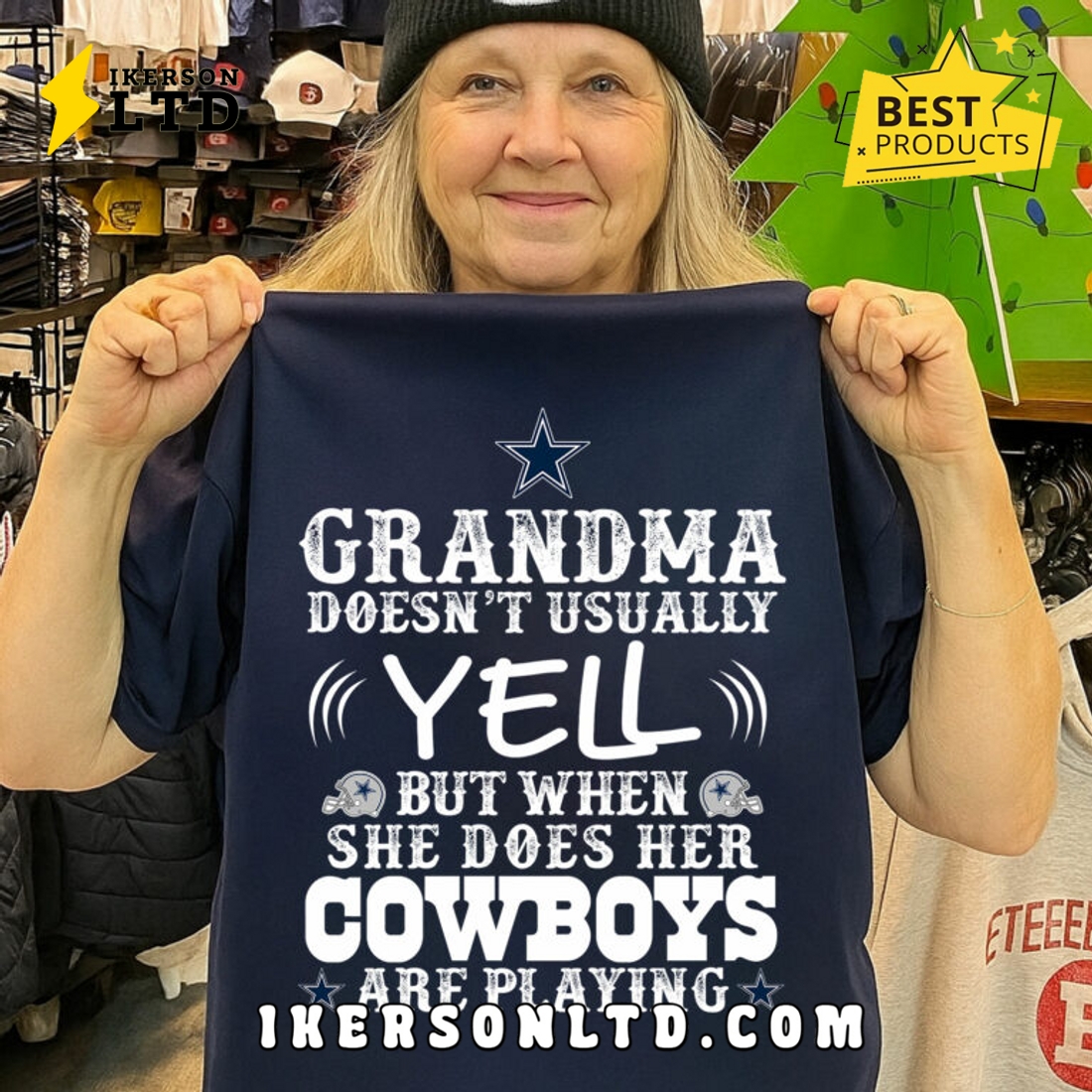 Dallas Cowboys Grandma Doesn’t Usaually Yell Tee Shirt Dallas Cowboys Grandma Doesn’t Usaually Yell Tee Shirt