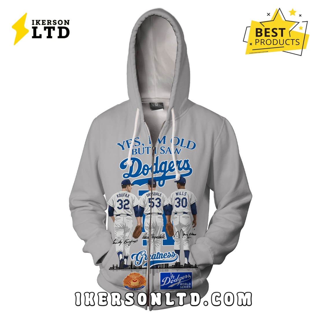 Los Angeles Dodgers Sandy Koufax & Don Drysdale & Maury Wills T-Shirt Los Angeles Dodgers Sandy Koufax & Don Drysdale & Maury Wills T-Shirt