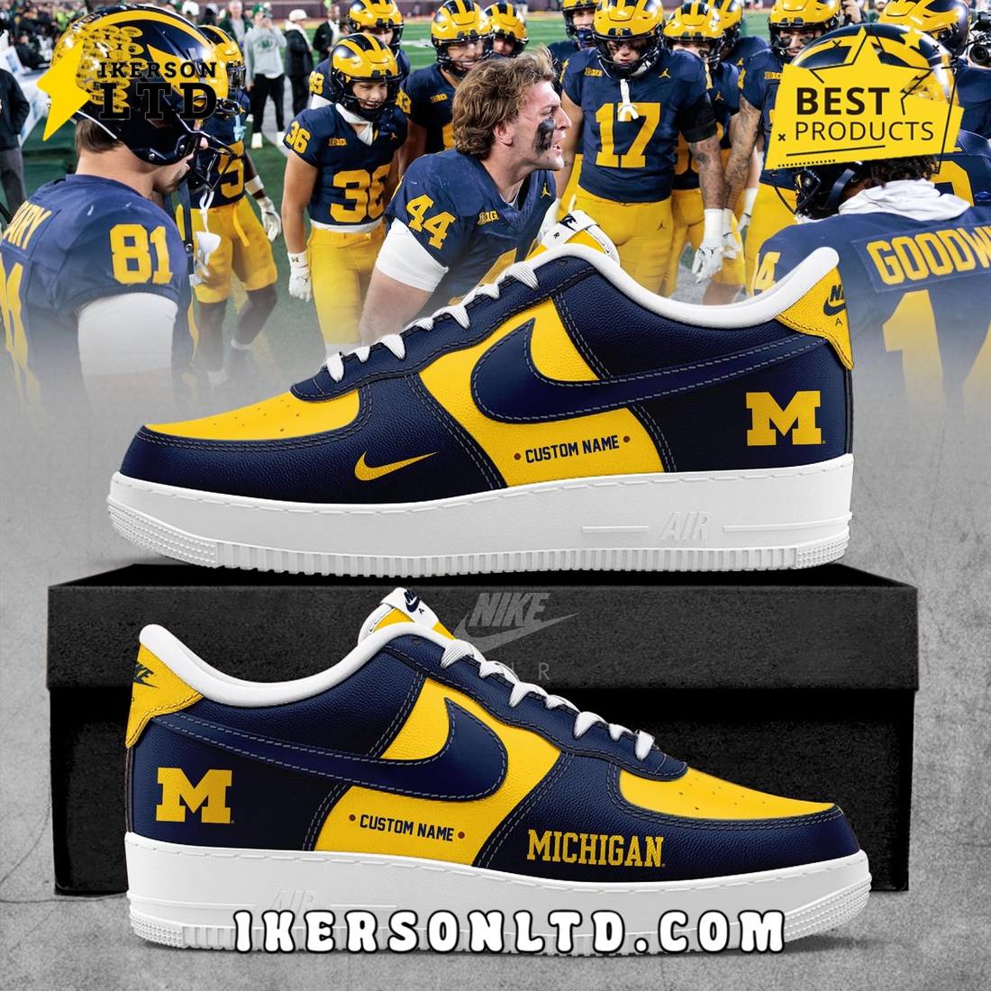 Michigan Wolverines Limited Edition Air Force 1 Sneakers Michigan Wolverines Limited Edition Air Force 1 Sneakers