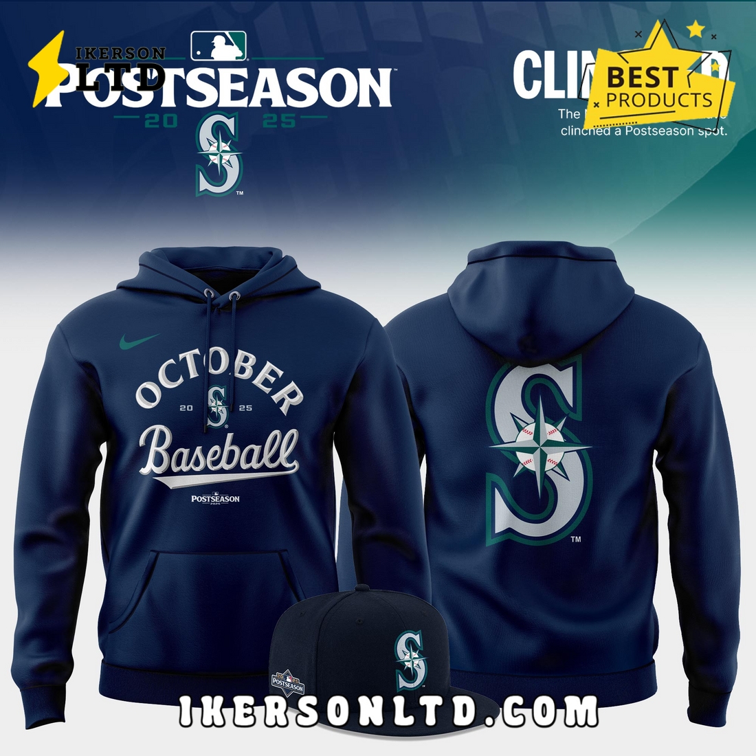 New Seattle Mariners 2025 MLB Postseason Hoodie, Long Pants New Seattle Mariners 2025 MLB Postseason Hoodie, Long Pants