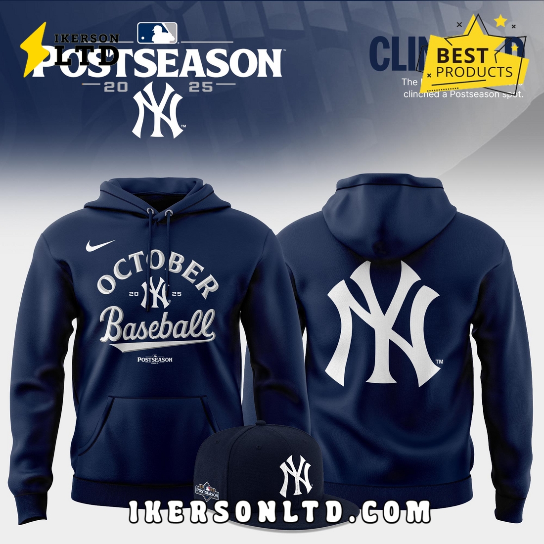 New York Yankees 2025 MLB Postseason Limited Hoodie, Long Pants New York Yankees 2025 MLB Postseason Limited Hoodie, Long Pants