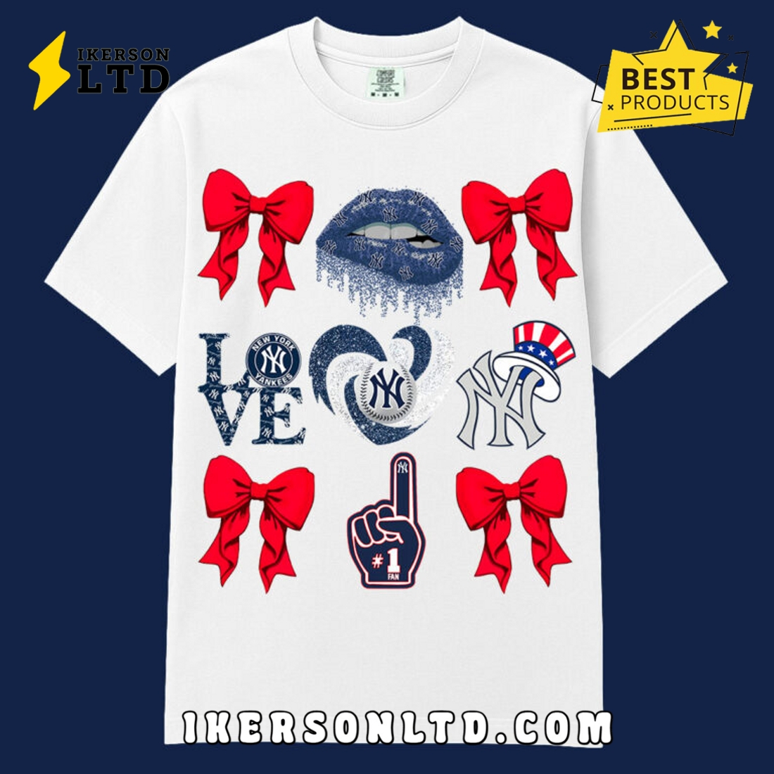 New York Yankees Coquette Tee Shirt New York Yankees Coquette Tee Shirt