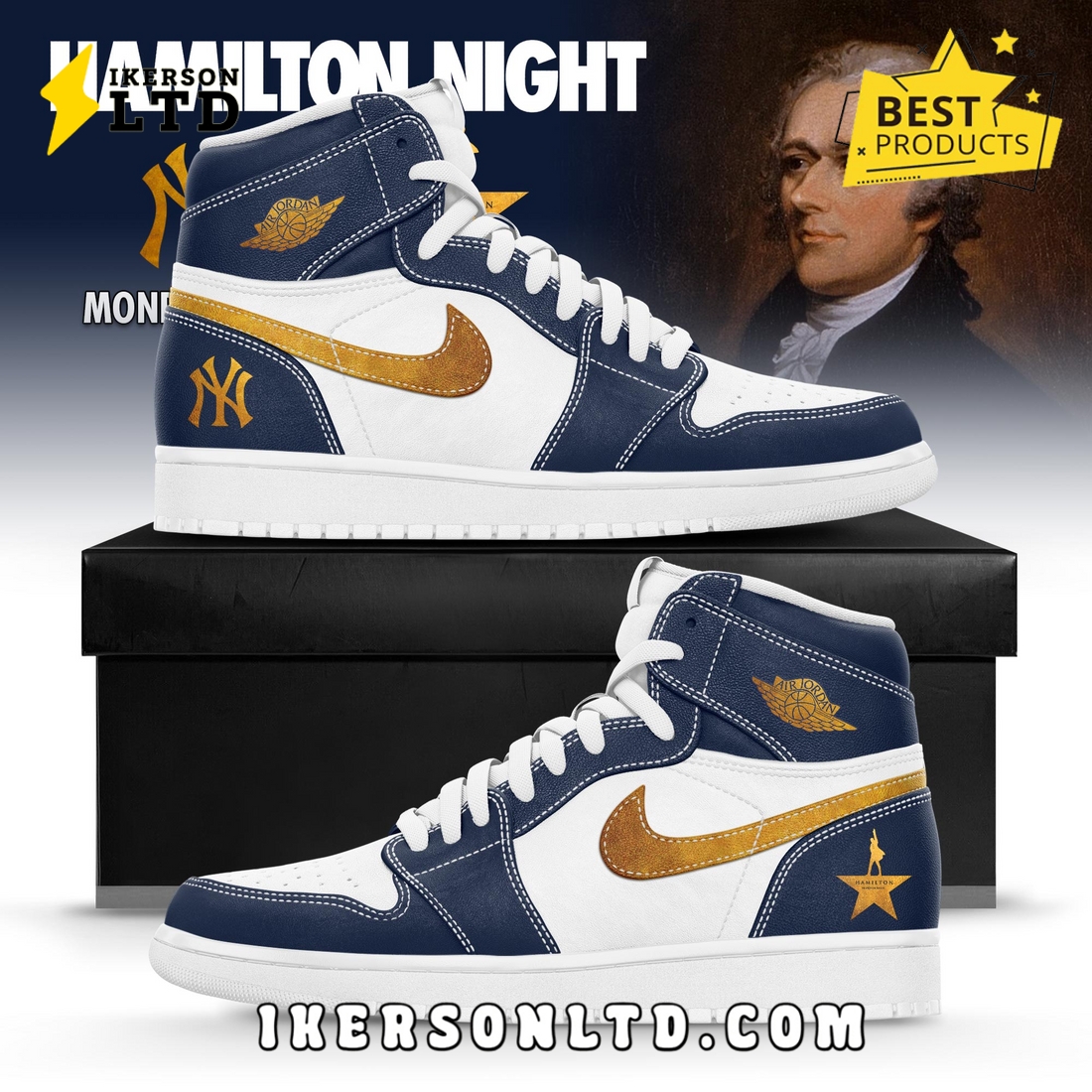 New York Yankees MLB x Hamilton Night 2025 Air Jordan 1 Sneaker New York Yankees MLB x Hamilton Night 2025 Air Jordan 1 Sneaker