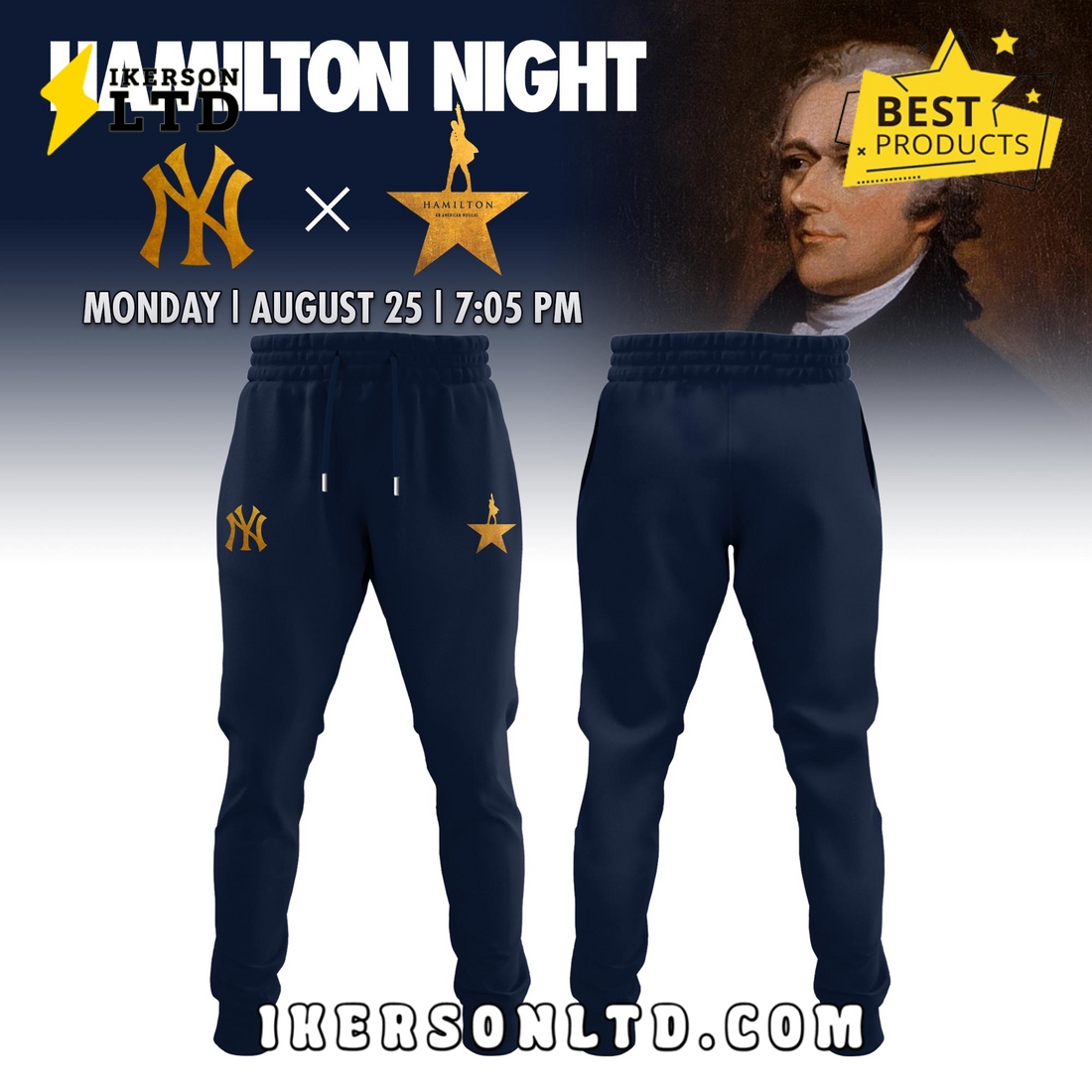 New York Yankees MLB x Hamilton Night 2025 Special Hoodie, Long Pants New York Yankees MLB x Hamilton Night 2025 Special Hoodie, Long Pants