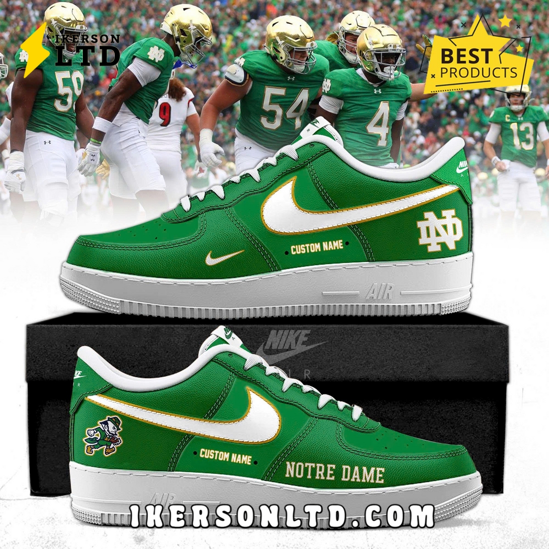 Notre Dame Fighting Irish Limited Edition Air Force 1 Sneakers Notre Dame Fighting Irish Limited Edition Air Force 1 Sneakers