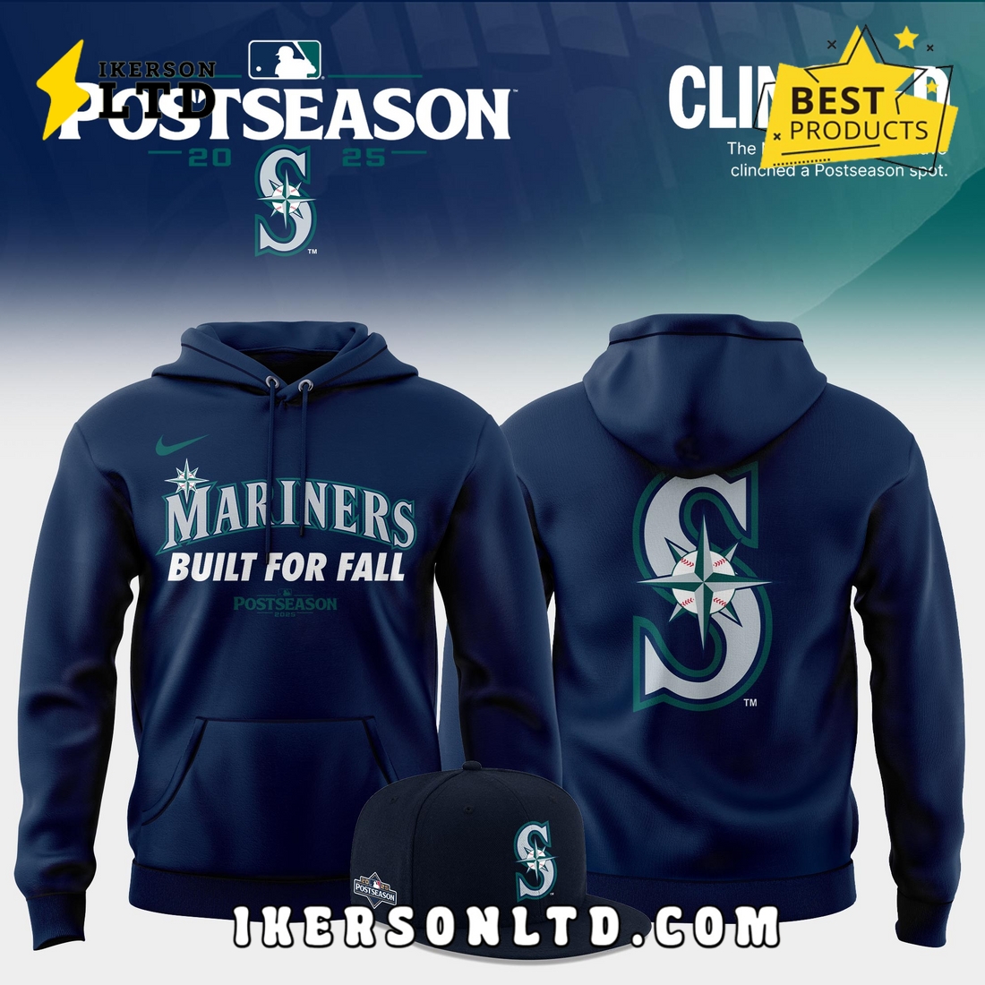 Seattle Mariners 2025 MLB Postseason Limited Hoodie, Long Pants Seattle Mariners 2025 MLB Postseason Limited Hoodie, Long Pants