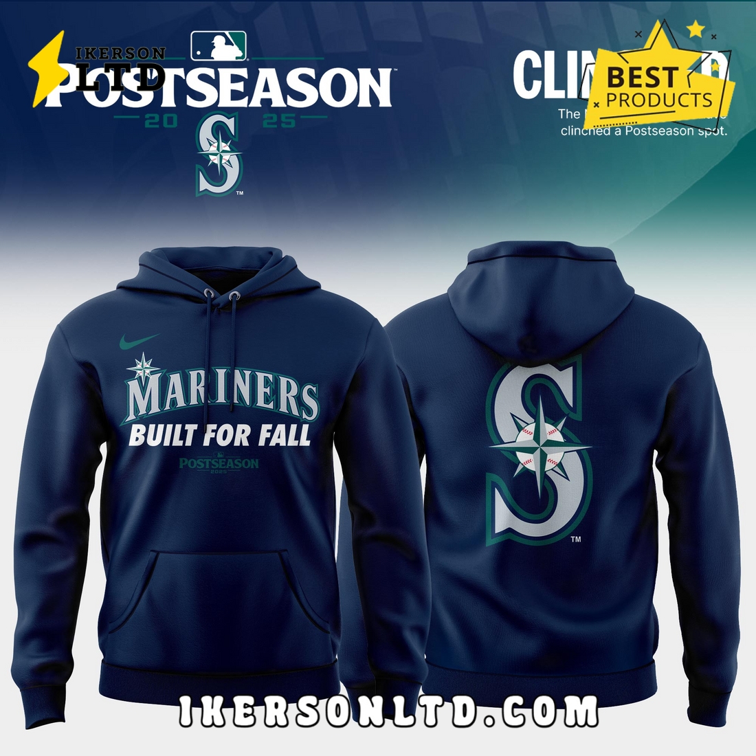 Seattle Mariners 2025 MLB Postseason Limited Hoodie, Long Pants Seattle Mariners 2025 MLB Postseason Limited Hoodie, Long Pants